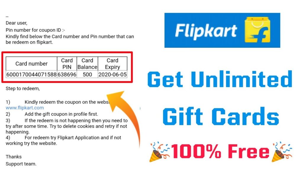 Gift cards for Flipkart are available